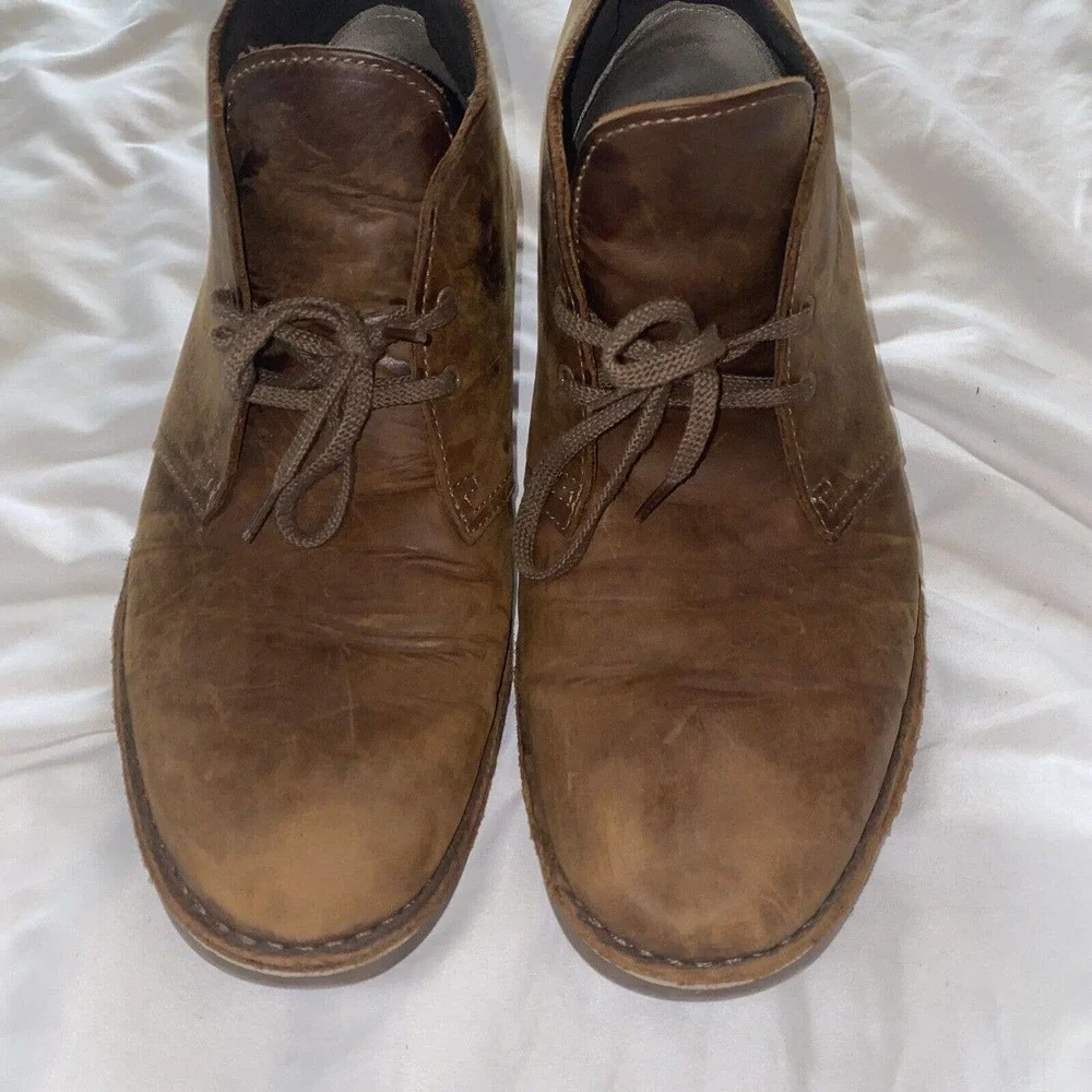 Clarks Desert‎ Ankle Boots Men Size 11.5 Brown Beeswax Leather 15260 University